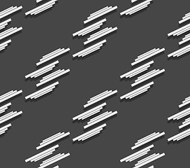 Image showing Monochrome pattern with diagonal white offset stripes