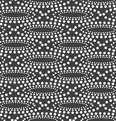 Image showing Monochrome pattern with white dotted concentric ovals and dotted