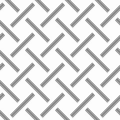 Image showing Geometrical pattern with gray beveled lines on white