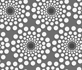 Image showing Geometrical pattern with white dotted  concentric circles on gra