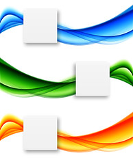 Image showing Set of wavy banners