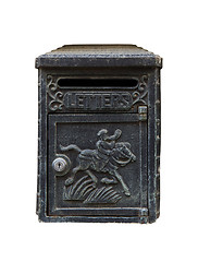 Image showing Black Vintage Letterbox on white