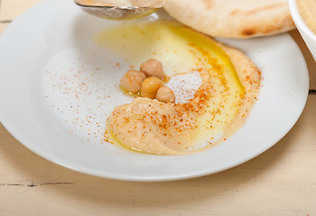 Image showing Hummus with pita bread 