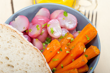 Image showing steamed  root vegetable on a bowl