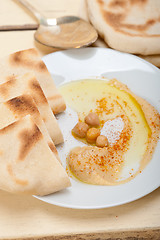 Image showing Hummus with pita bread 