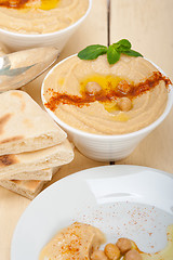 Image showing Hummus with pita bread 