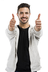 Image showing Man smiling with thumbs up