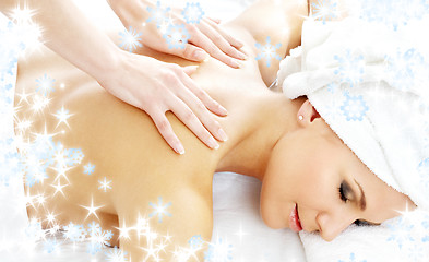 Image showing professional massage with snowflakes #2