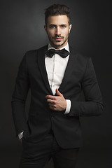 Image showing Latin man wearing a tuxedo