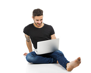 Image showing Man working with a laptop