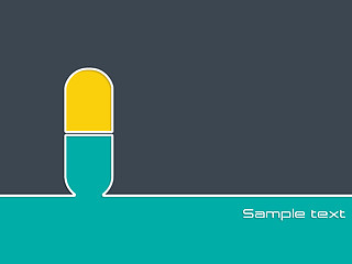 Image showing Simple medical advertising background with pill silhouette