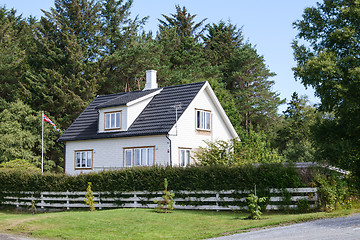 Image showing Traditional white wooden house in Norway