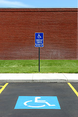 Image showing handicap parking van acccessible