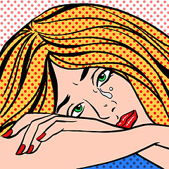 Image showing girl crying Pop art vintage comic