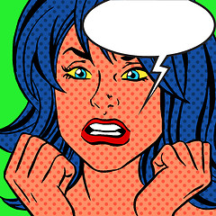 Image showing Pop art angry vintage woman comic bubble