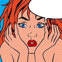 Image showing girl shocked Pop art vintage comic