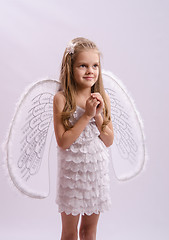 Image showing Portrait of a Girl in angel costume