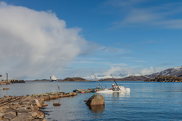 Image showing wrecked at the quay