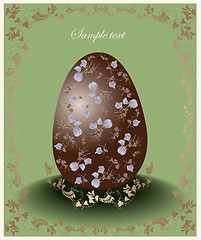 Image showing Easter card.  Illustration of Easter eggs. Illustration lace. 