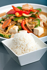 Image showing Thai Stir Fry and Jasmine Rice