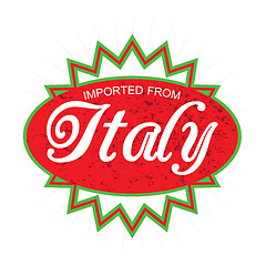 Image showing Imported from Italy Product Label