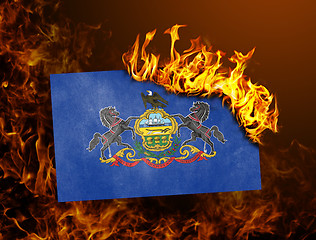 Image showing Flag burning - Pennsylvania