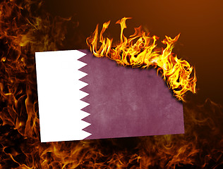 Image showing Flag burning - Qatar