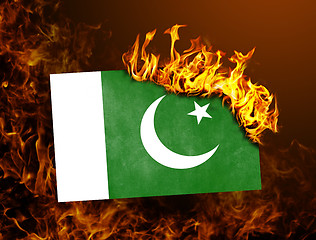 Image showing Flag burning - Pakistan