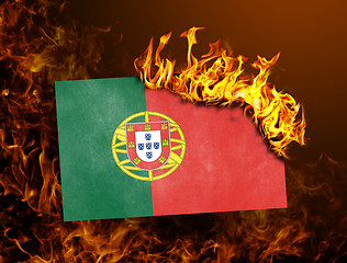 Image showing Flag burning - Portugal
