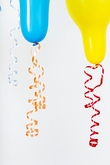 Image showing Balloons of different bright colors on a white background