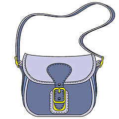 Image showing Vector blue ladies handbag
