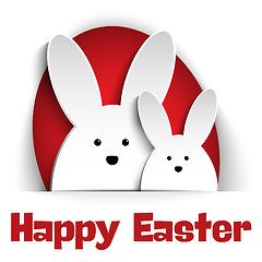 Image showing Happy Easter Rabbit Bunny on White Background