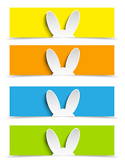 Image showing Happy Easter Rabbit Bunny Set of Banners