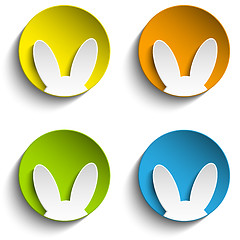 Image showing Set of Four Happy Easter Bunny Stickers