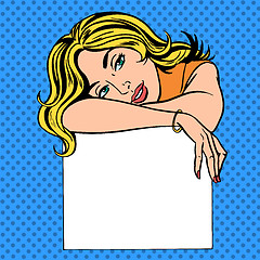 Image showing woman with poster place for text Pop art vintage comic