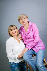 Image showing Senior lady with her middle-aged daughter