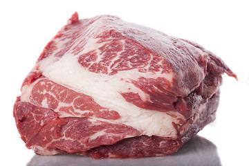 Image showing Fresh Slice of Beef Meat on White Background