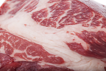 Image showing Fresh Slice of Beef Meat on White Background