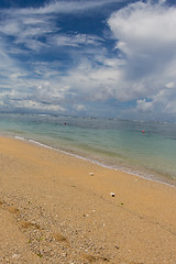 Image showing Beautiful tropical beach with lush vegetation