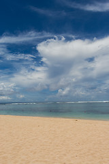 Image showing Beautiful tropical beach with lush vegetation