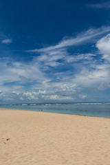 Image showing Beautiful tropical beach with lush vegetation