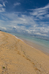 Image showing Beautiful tropical beach with lush vegetation