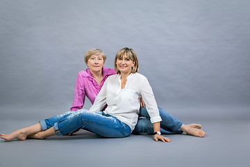 Image showing Senior lady with her middle-aged daughter