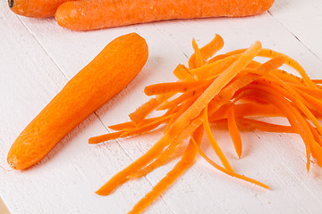 Image showing Fresh peeled carrots