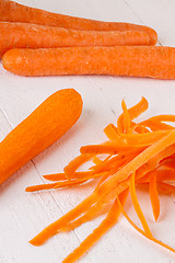 Image showing Fresh peeled carrots