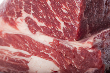 Image showing Fresh Slice of Beef Meat on White Background