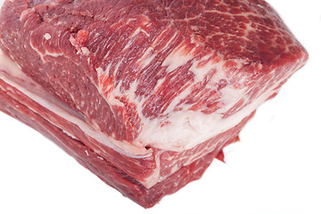 Image showing Fresh Slice of Beef Meat on White Background