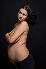 Image showing Pregnant woman posing nude