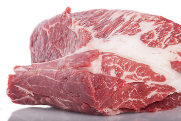 Image showing Fresh Slice of Beef Meat on White Background