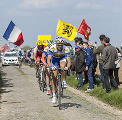 Image showing Group of Cyclists- Paris Roubaix 2014